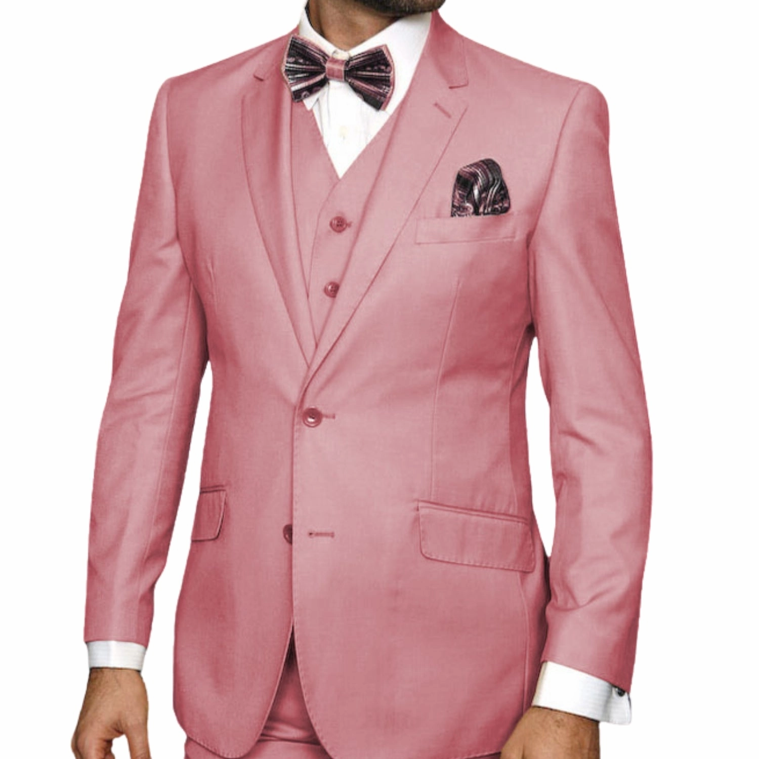 Europa Collection: Blush 3-Piece Modern Fit Suit – Super 180's Italian Wool