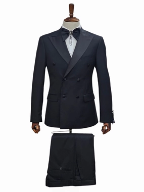 Fabio Fabrinni Double breast Black Slim Fit Tux FFX6DB-4030S Black