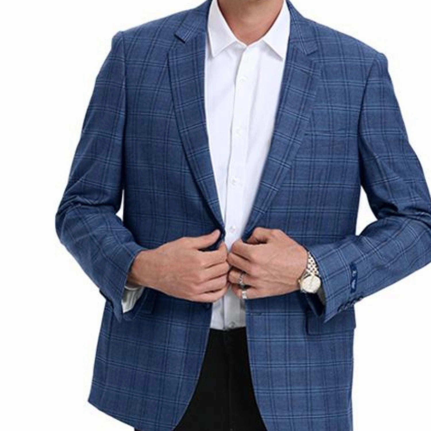 Glen Plaid Slim Fit Suit Jacket In Blue