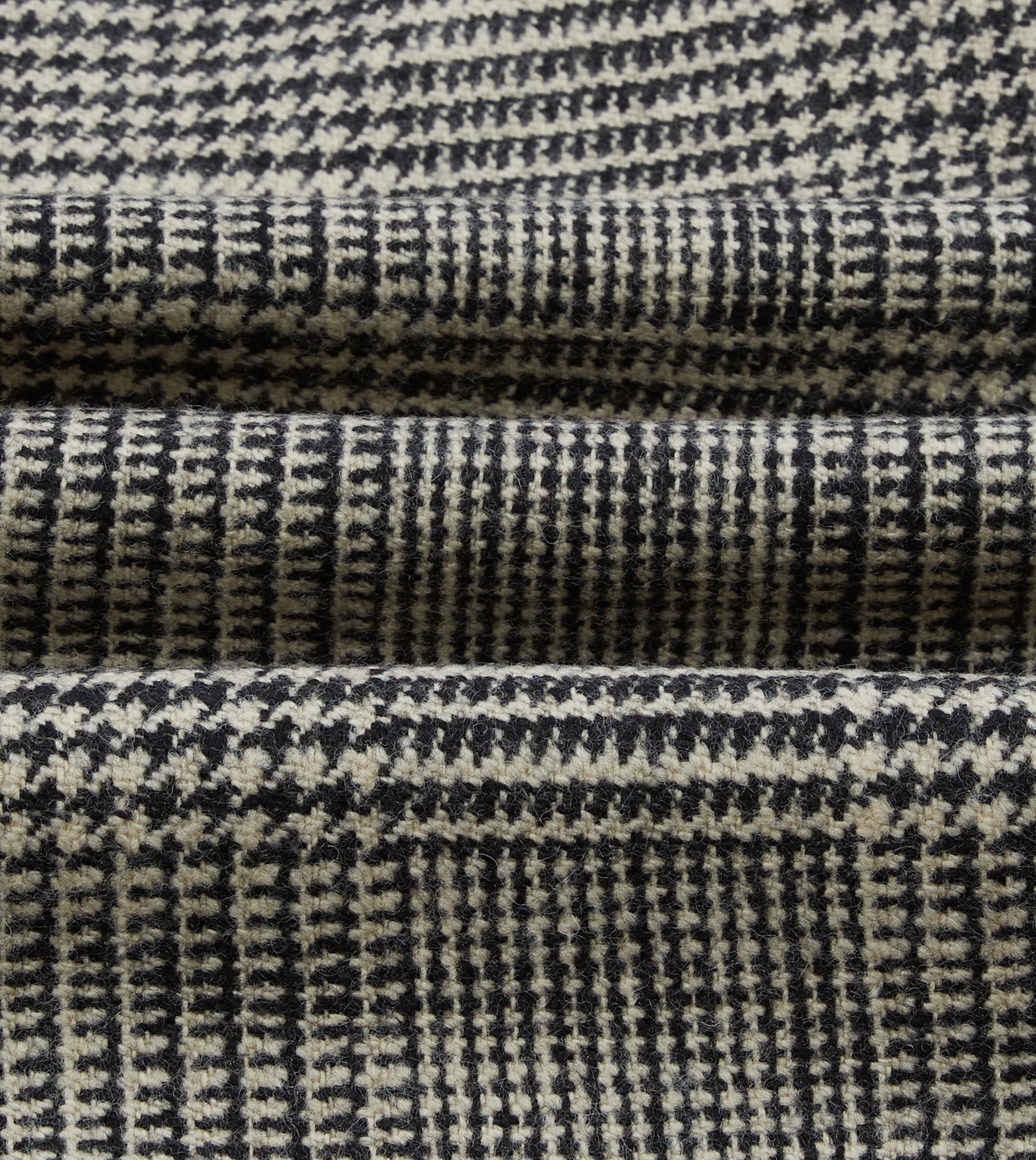 Grey Prince of Wales Check Wool Raglan Coat