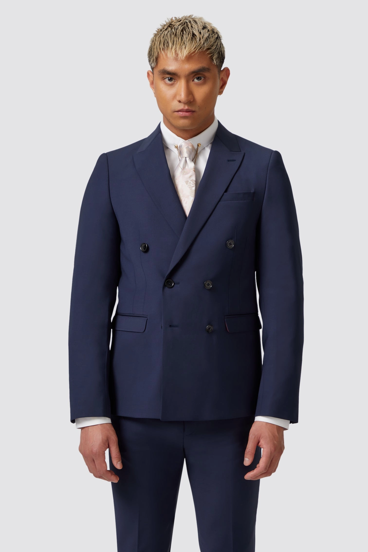 Harwood Slim Fit Navy Double Breasted Wool Suit - ARCHIVE