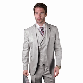 Haumea Collection: Men's Grey Tailored Fit 3-Piece Suit