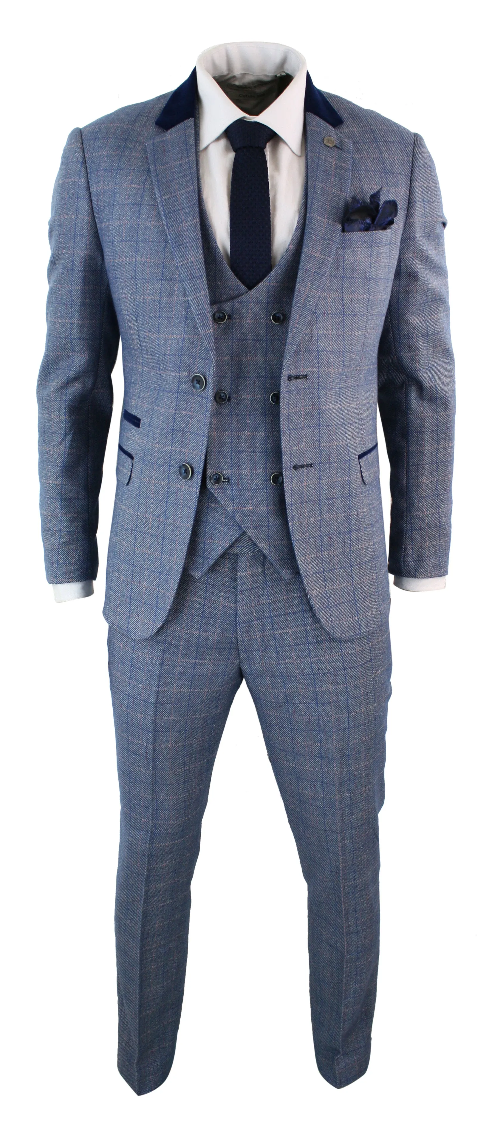 Hilton Blue Check 3 Piece Suit