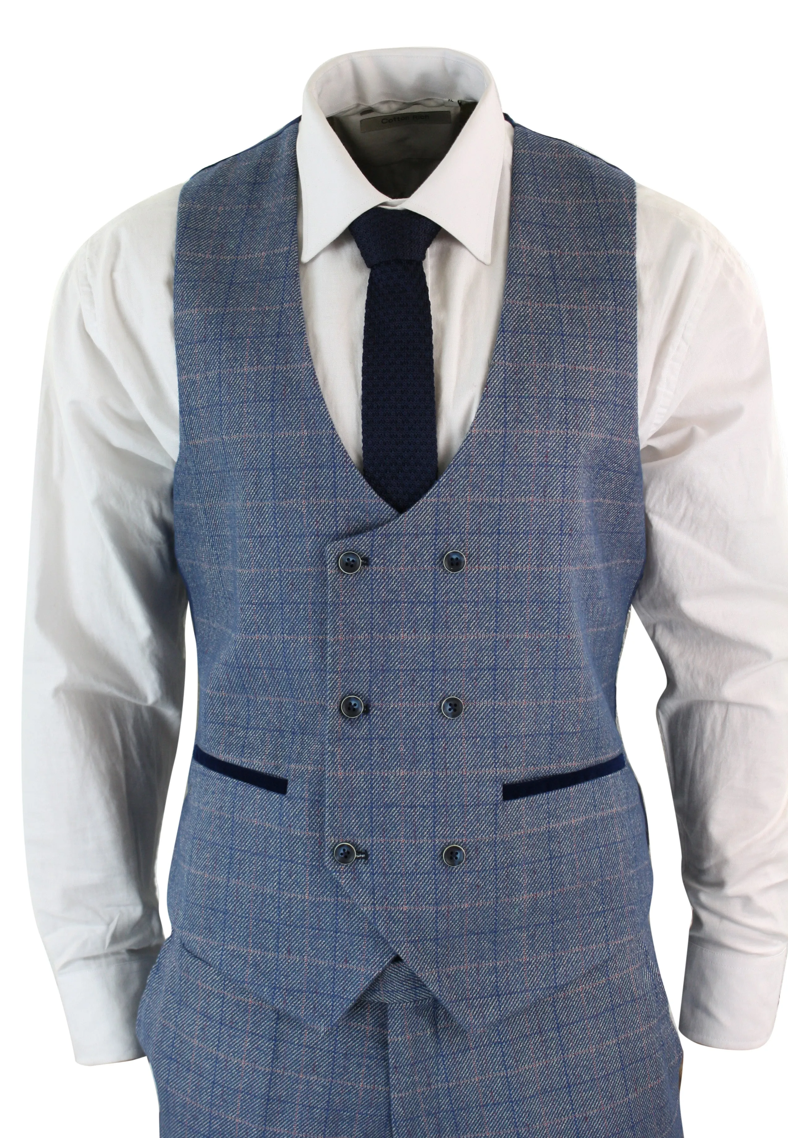 Hilton Blue Check 3 Piece Suit