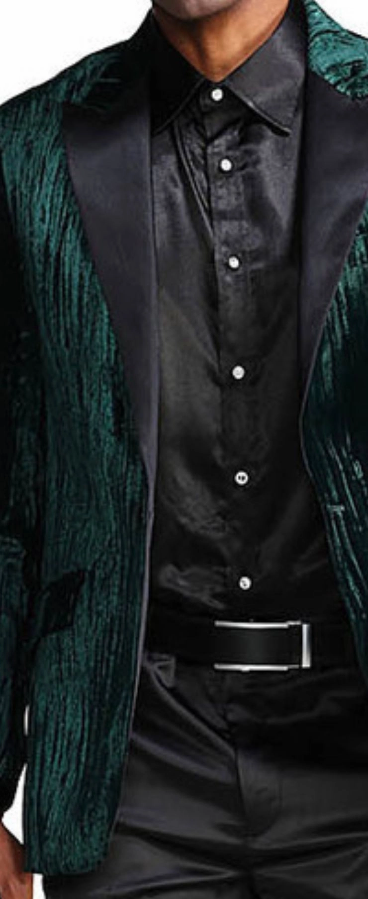 Impresión Collection: Men's Velvet Slim Fit Suit Jacket In Hunter Green