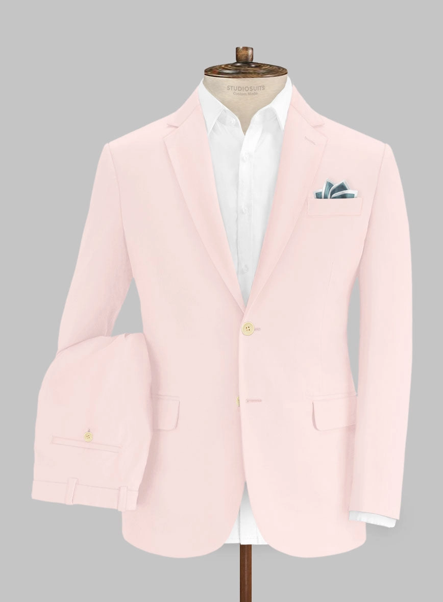Italian Pale Pink Cotton Stretch Suit