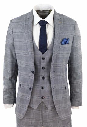 Jerry 3 Piece Check Suit