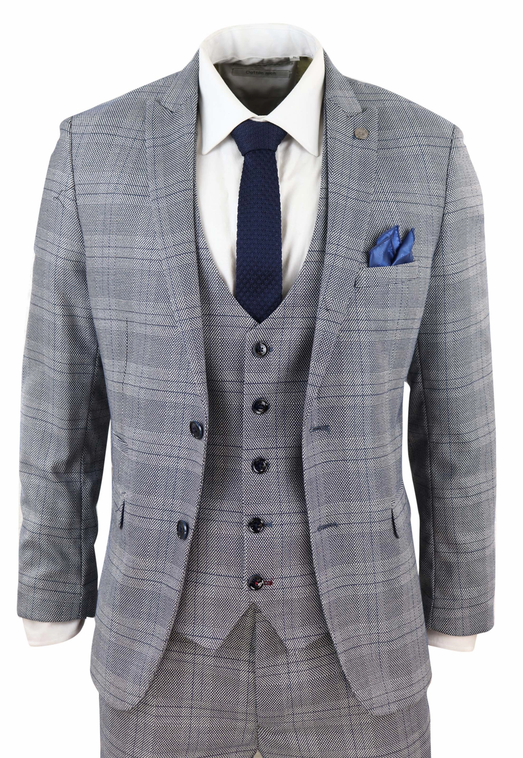 Jerry 3 Piece Check Suit