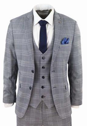 Jerry 3 Piece Check Suit