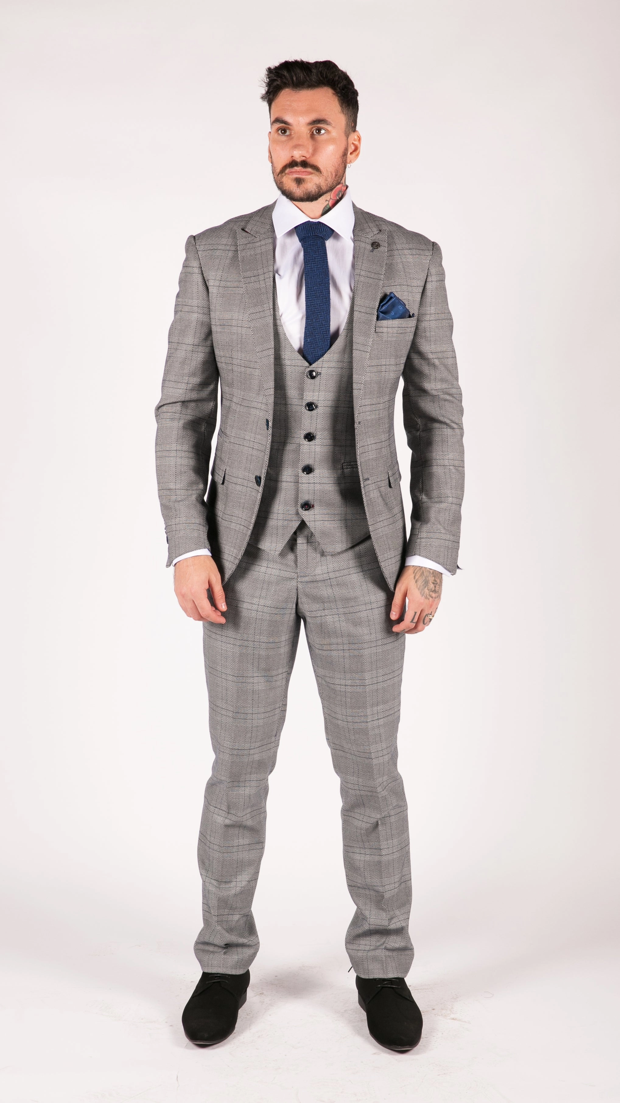 Jerry 3 Piece Check Suit