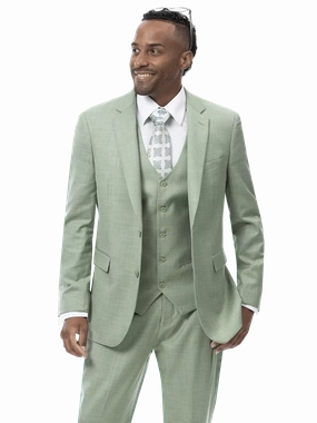 Kent & Park Moss Green Regular Fit Two Button 3 Piece Suit