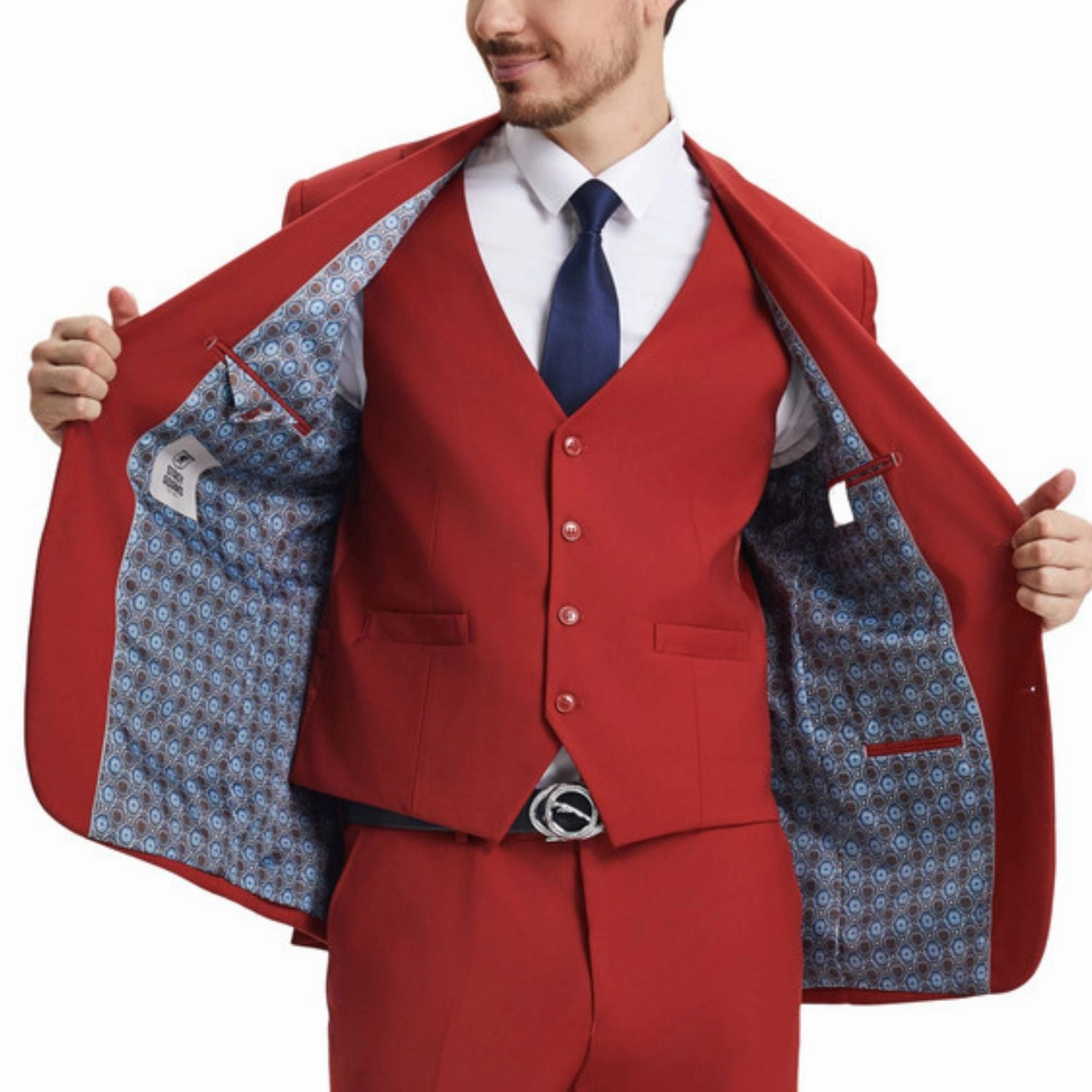 Kepler Collection: Stacy Adams Brick Solid 3-Piece Suit