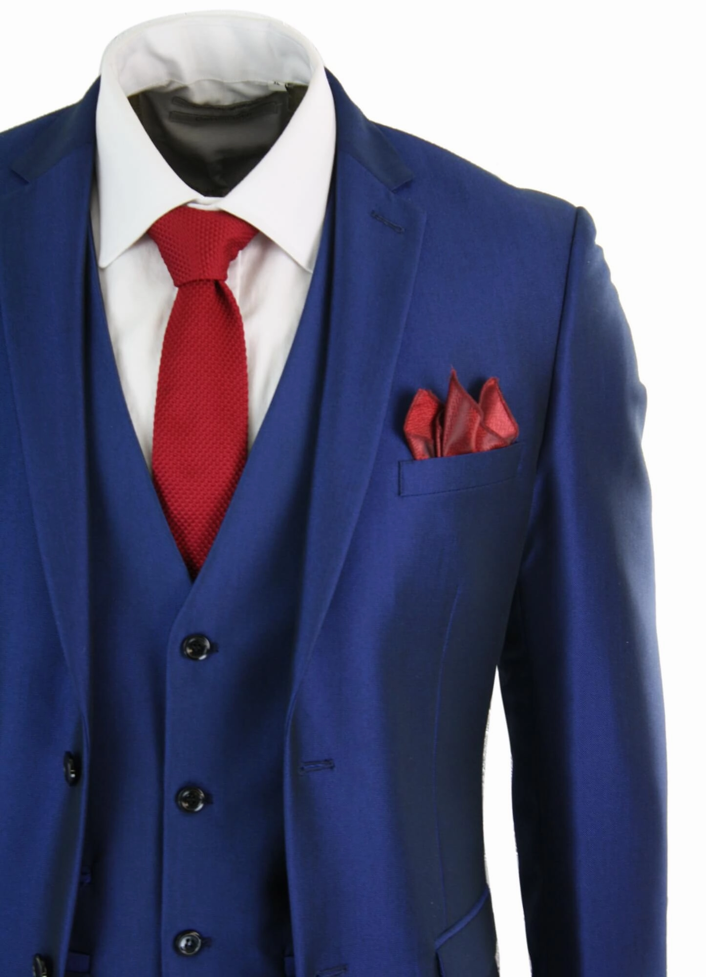 Kingsley 3 Piece Blue Wedding Prom Suit