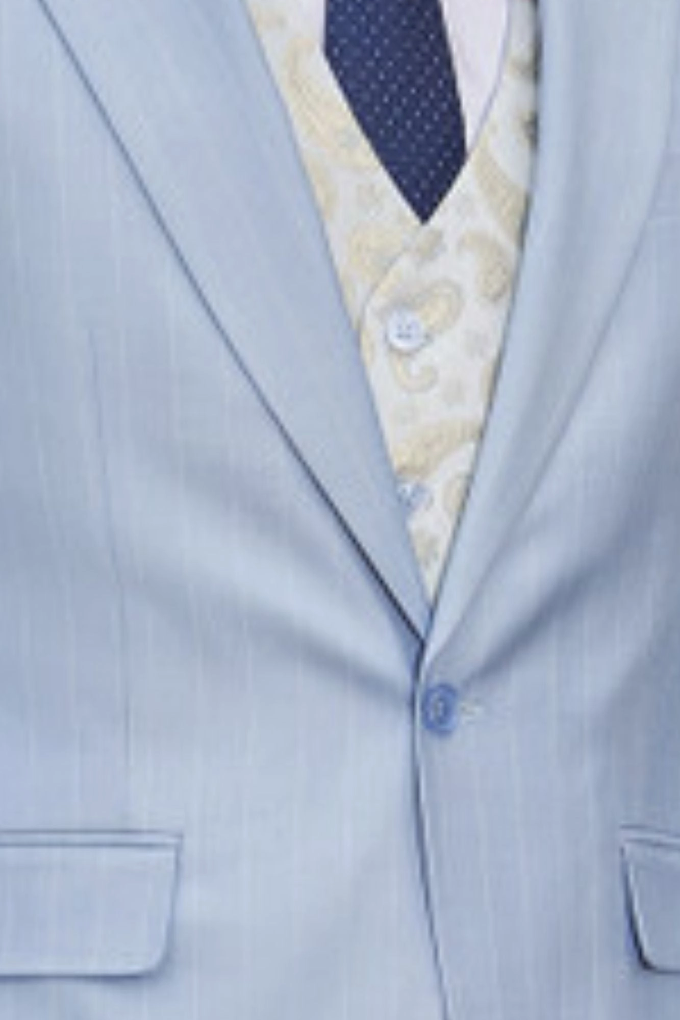 Lavellaby Collection: 3 Piece Men's Pinstripe Hybrid Fit Suit In Baby Blue