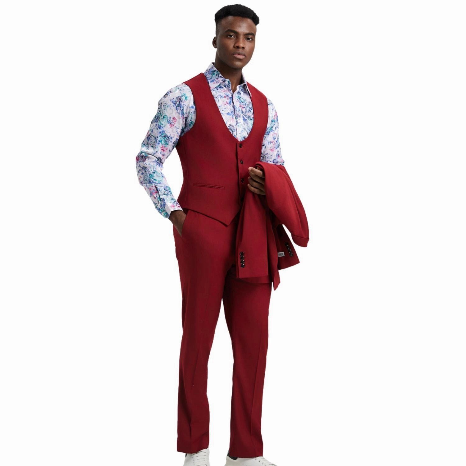 Maroonyx Collection: Stacy Adams Cherry Red 3-Piece Suit