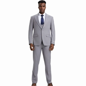 Maroonyx Collection: Stacy Adams LT Grey 3-Piece Suit