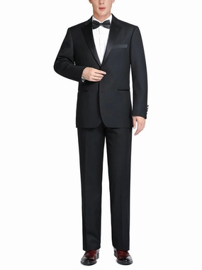 Men's Big & Tall Satin Notched Lapel 2-Piece Tuxedo Suit