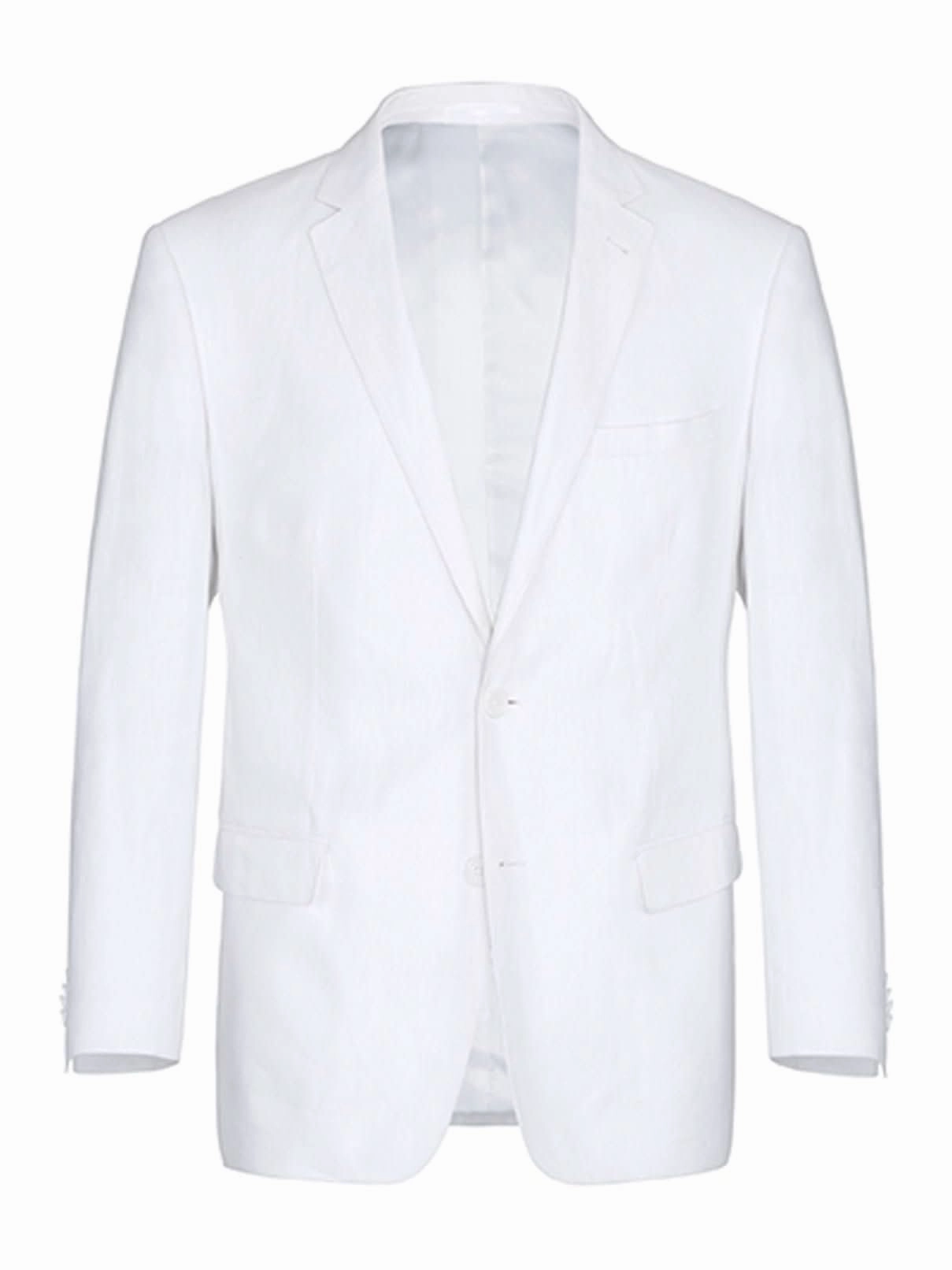 Men's Notch Lapels White Solid Linen Suits