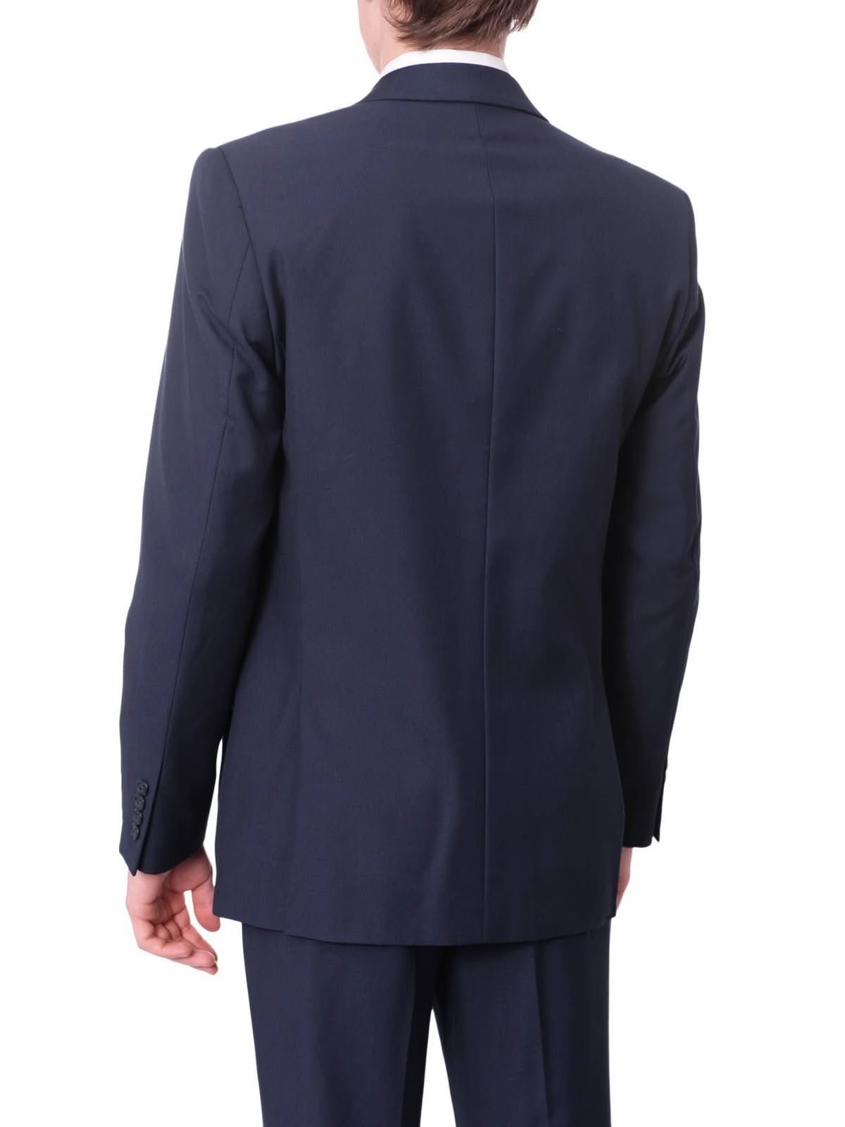 Men's Raphael Regular Fit Solid Blue Two Button 2 Piece Suit Jacket & Pants