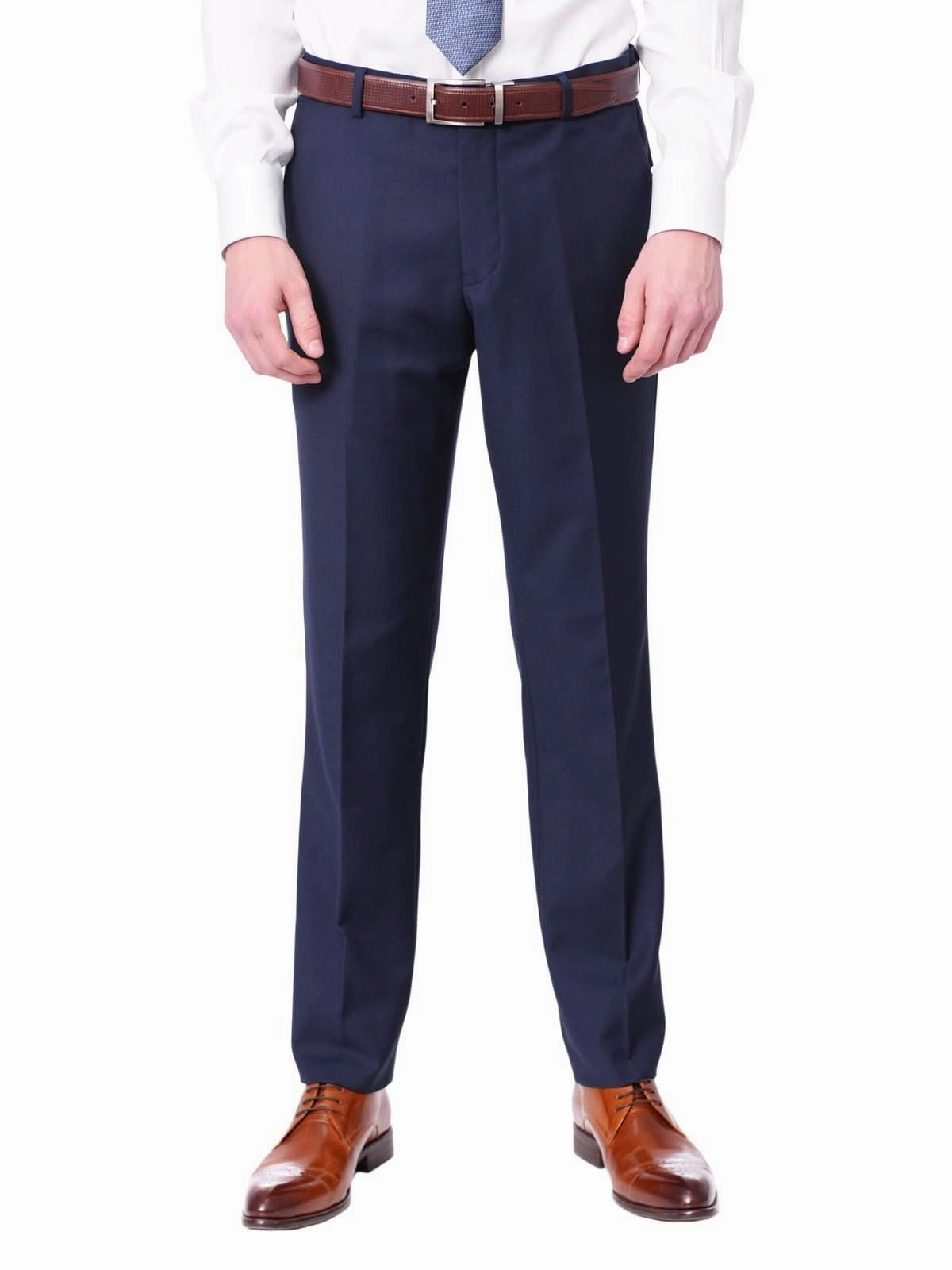 Men's Raphael Regular Fit Solid Blue Two Button 2 Piece Suit Jacket & Pants