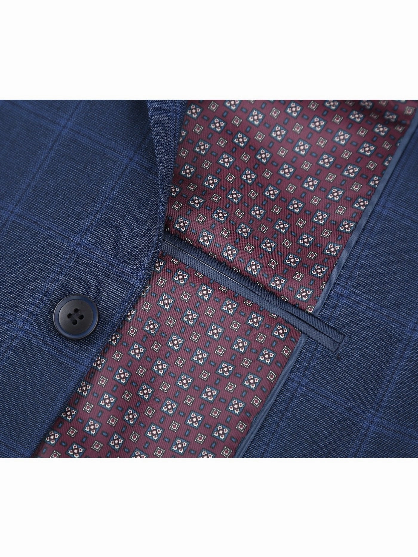 Men's Slim Fit 2-Piece Single Breasted Check Dress Suit