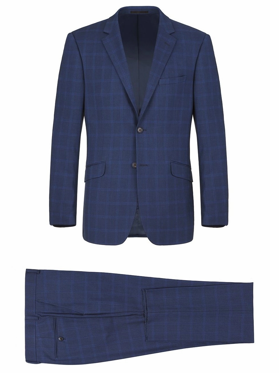 Men's Slim Fit 2-Piece Single Breasted Check Dress Suit