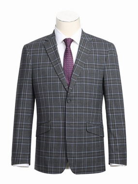 Men's Slim Fit Checked Suits