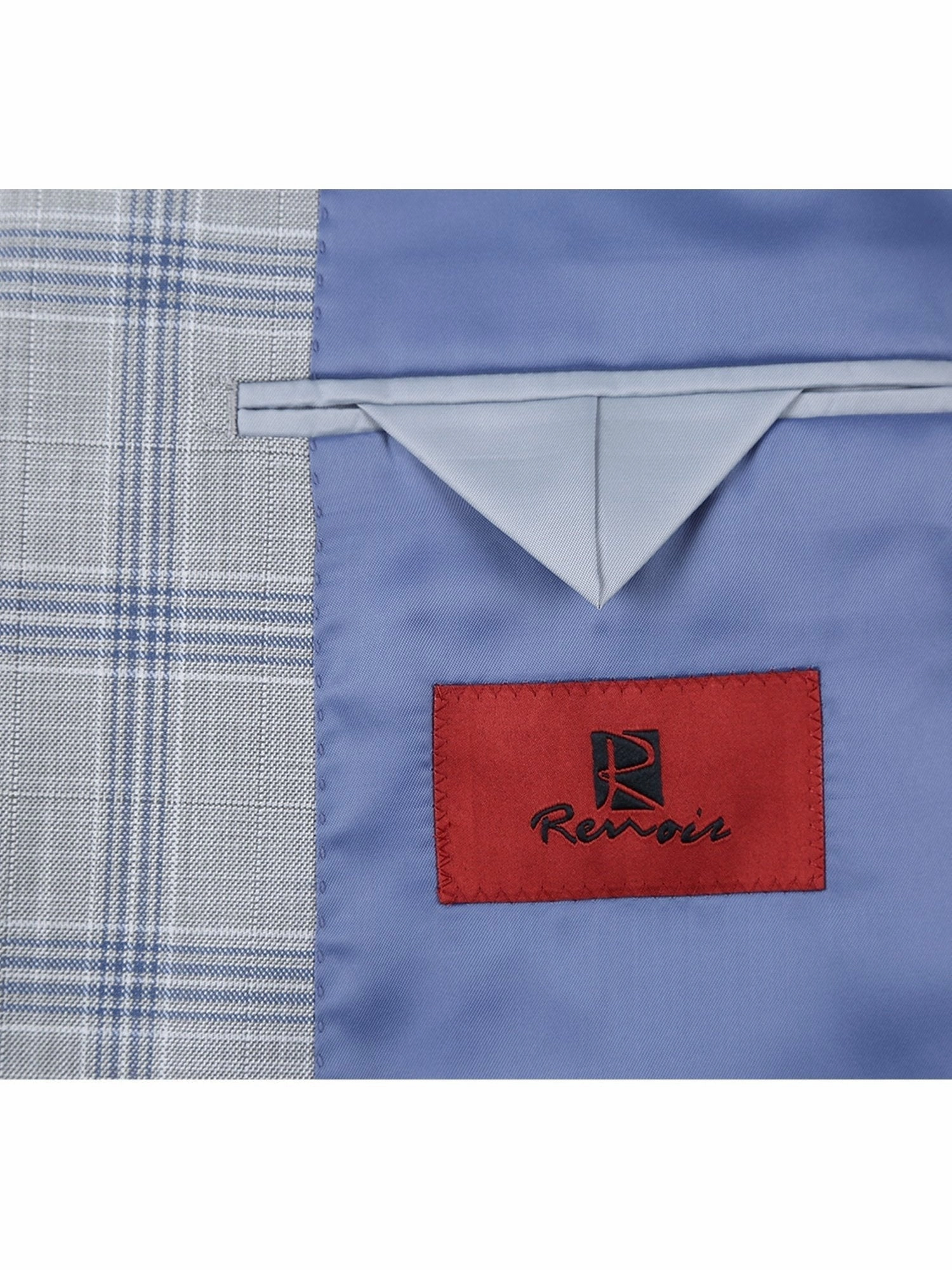 Men's Slim Fit Notch Lapels Light Gray Check Suits