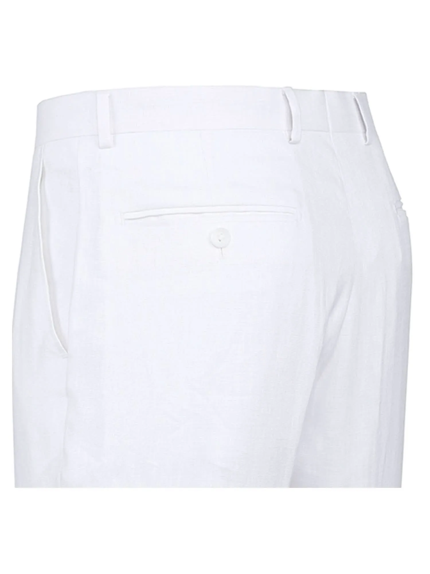 Men's Big & Tall Notch Lapels White Solid Linen Suits