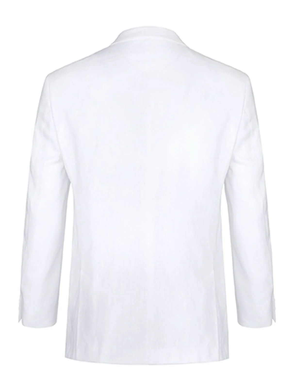 Men's Big & Tall Notch Lapels White Solid Linen Suits