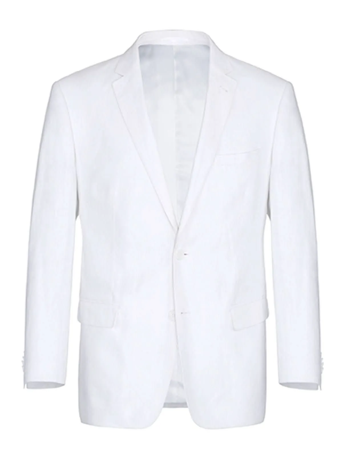 Men's Big & Tall Notch Lapels White Solid Linen Suits