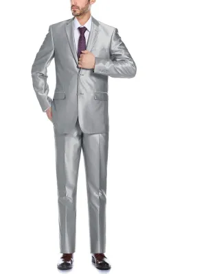 Men's Sharkskin Italian Styled Two Piece Suit