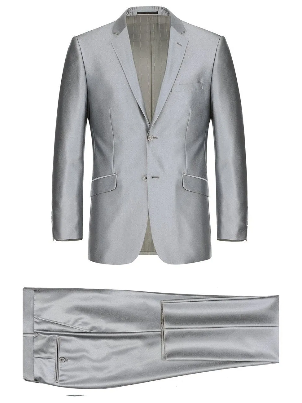 Men's Sharkskin Italian Styled Two Piece Suit