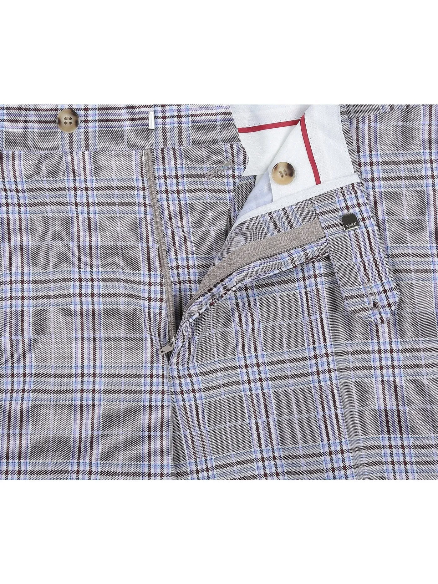 Men's Slim Fit 2-Piece Single Breasted Check Dress Suit