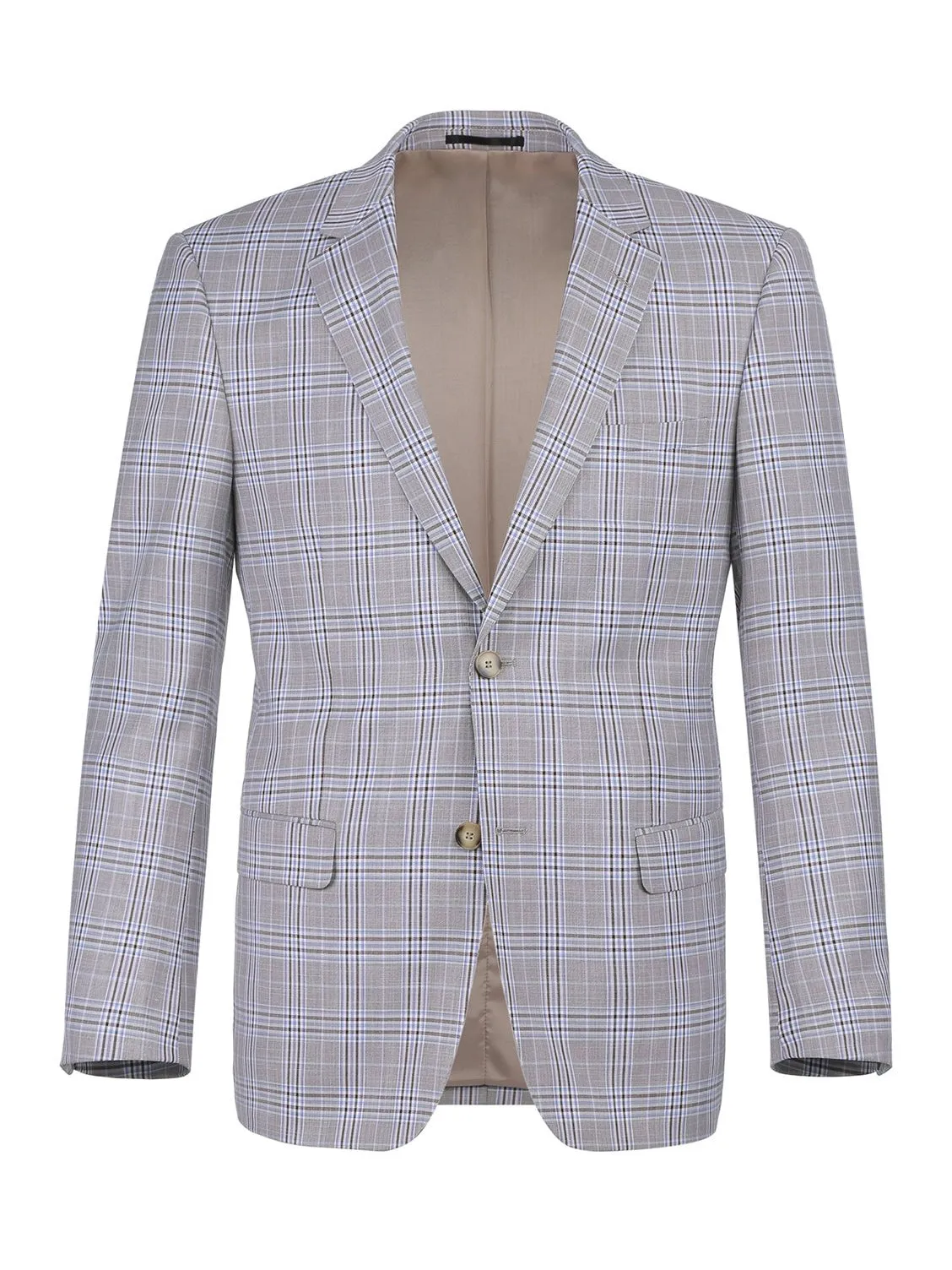 Men's Slim Fit 2-Piece Single Breasted Check Dress Suit