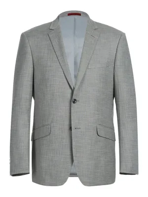 Men's Slim Fit Notch Lapels Gray Solid Suits