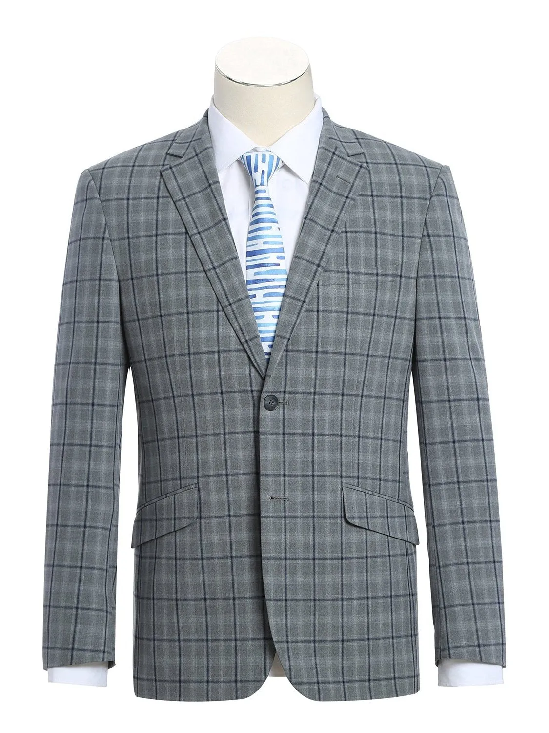 Men's Slim Fit Stretch Checked Suits