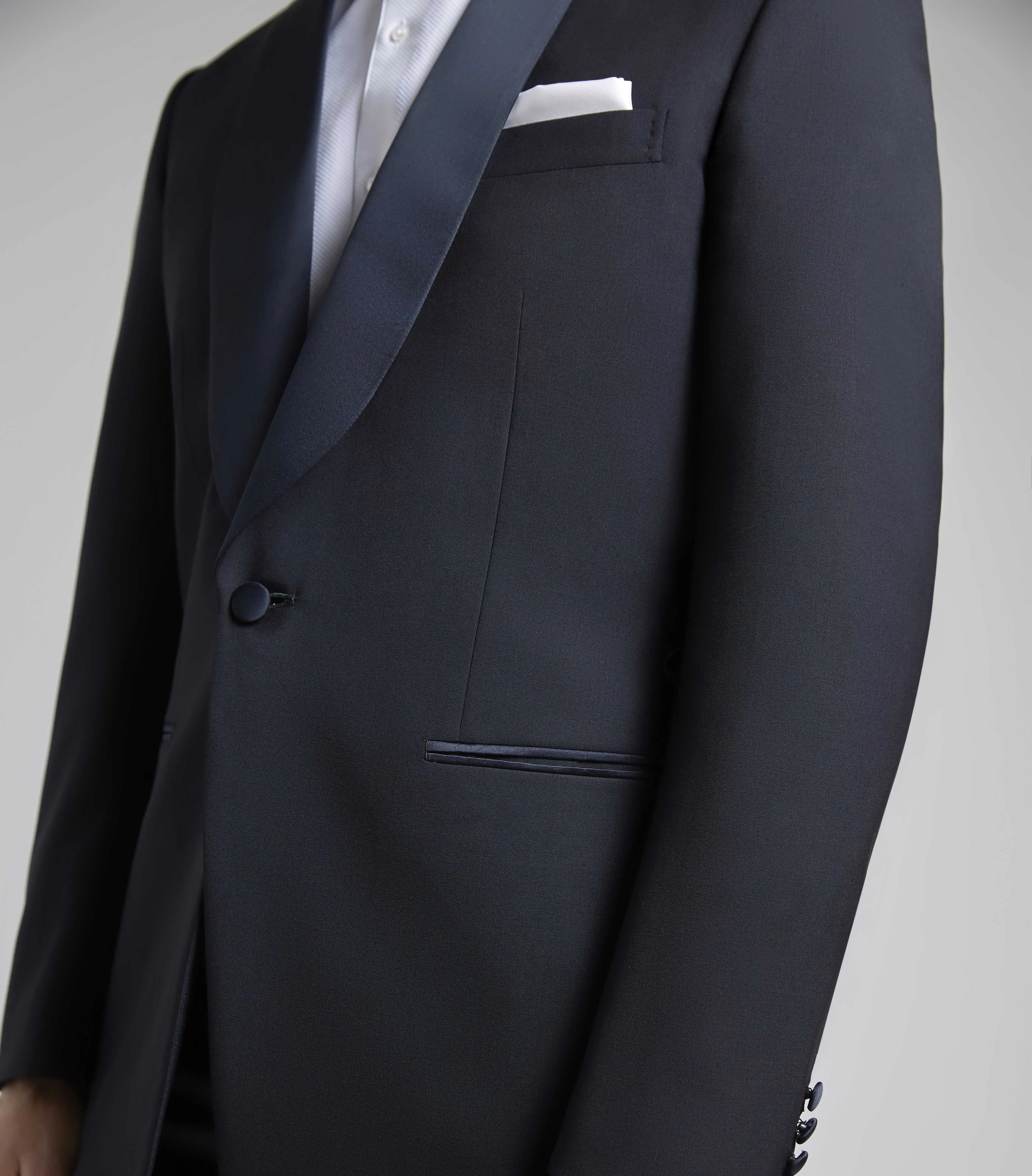 Midnight Wool/Mohair Single Breasted Dinner Suit