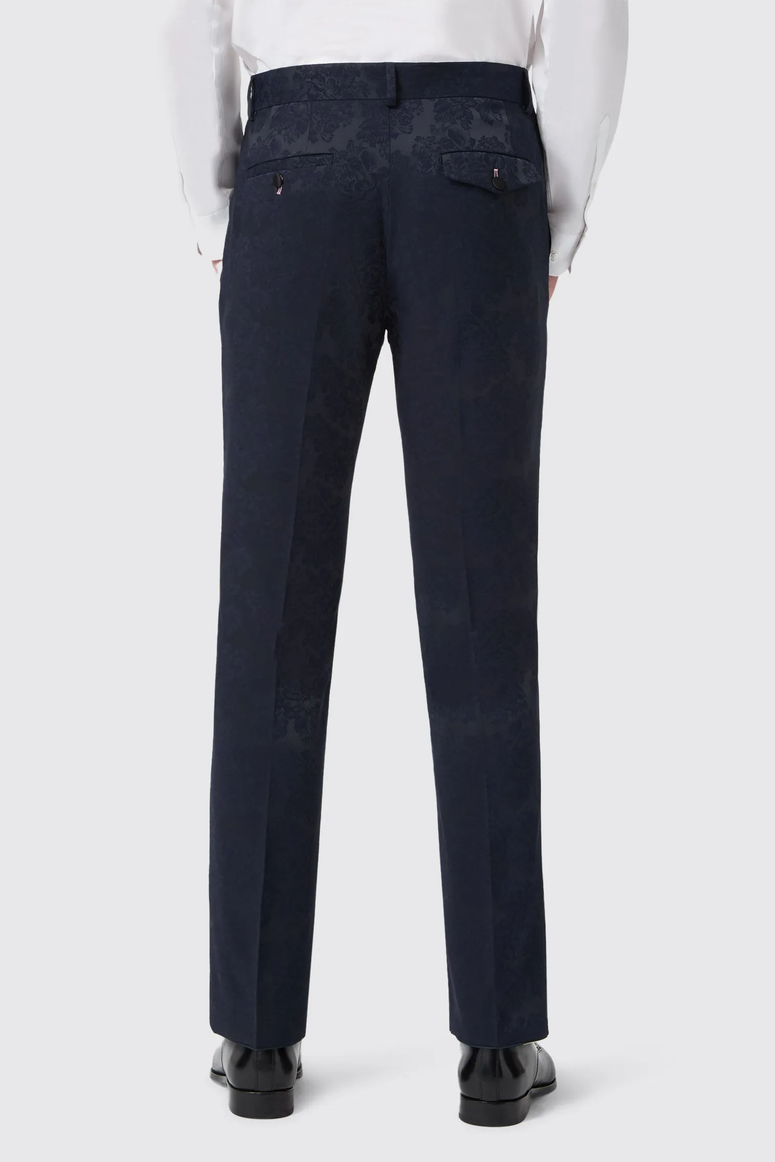 Minerva Slim Fit Navy Jacquard Tuxedo Suit