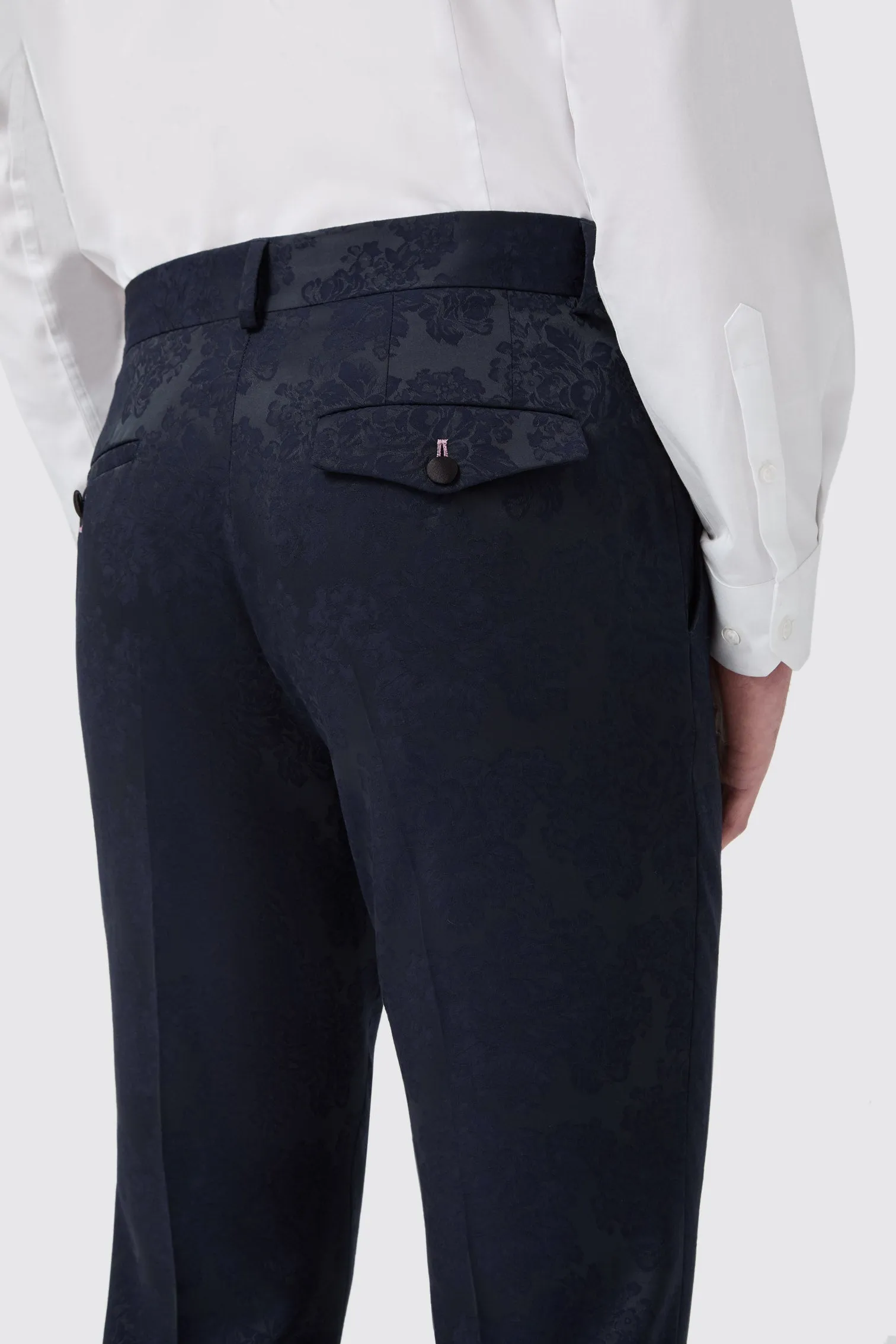 Minerva Slim Fit Navy Jacquard Tuxedo Suit