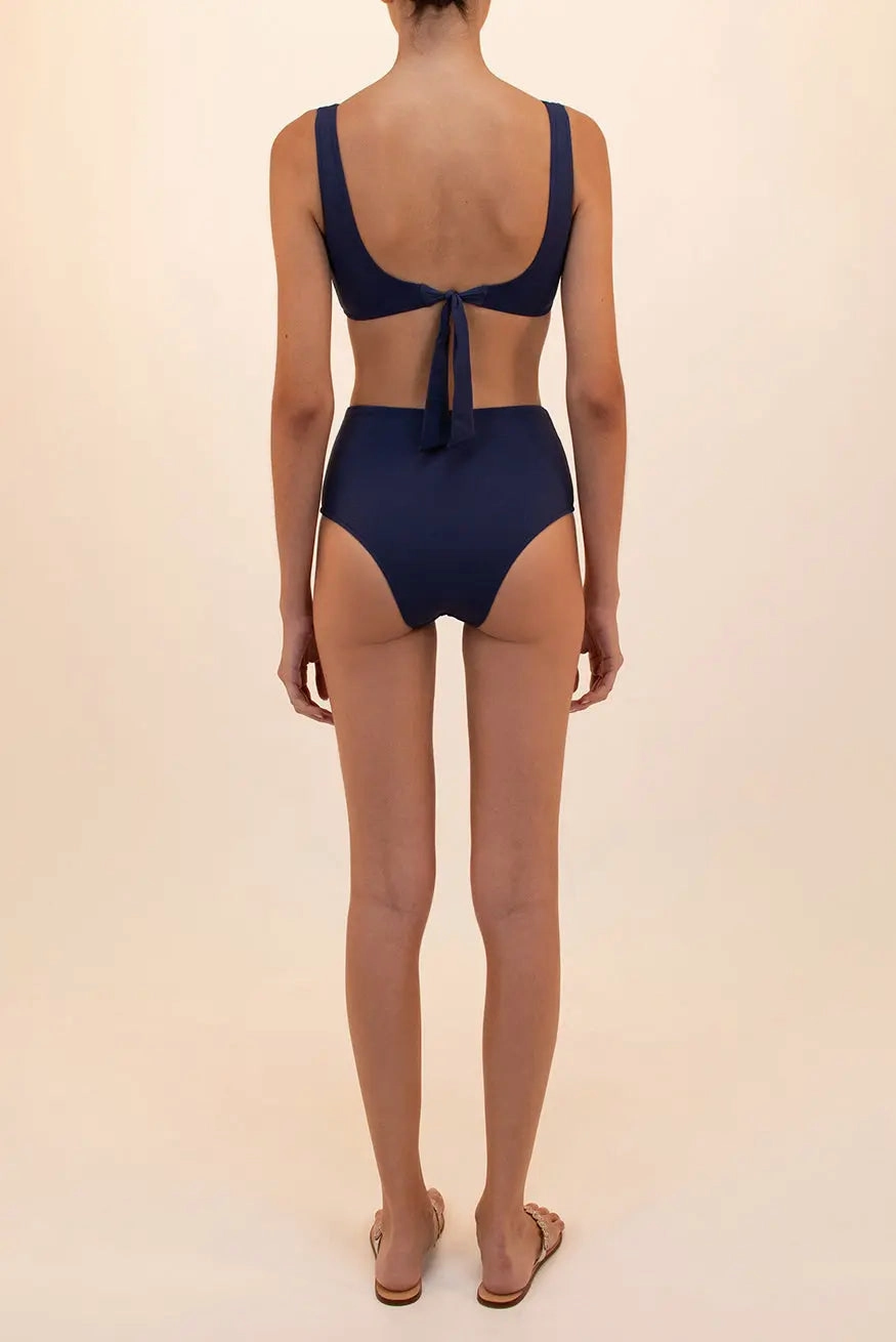MITRA BLUE HIGH-WAISTED BIKINI BOTTOM