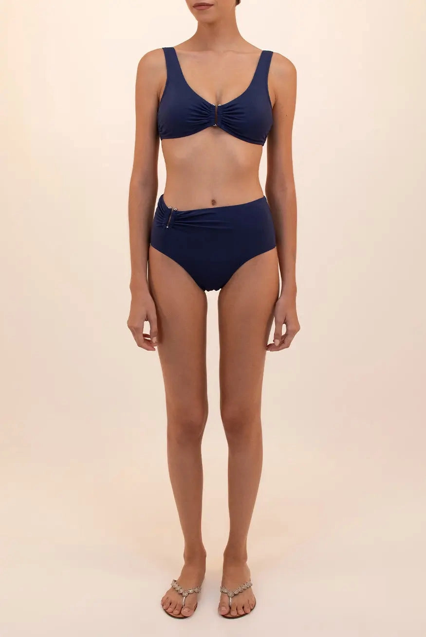MITRA BLUE HIGH-WAISTED BIKINI BOTTOM