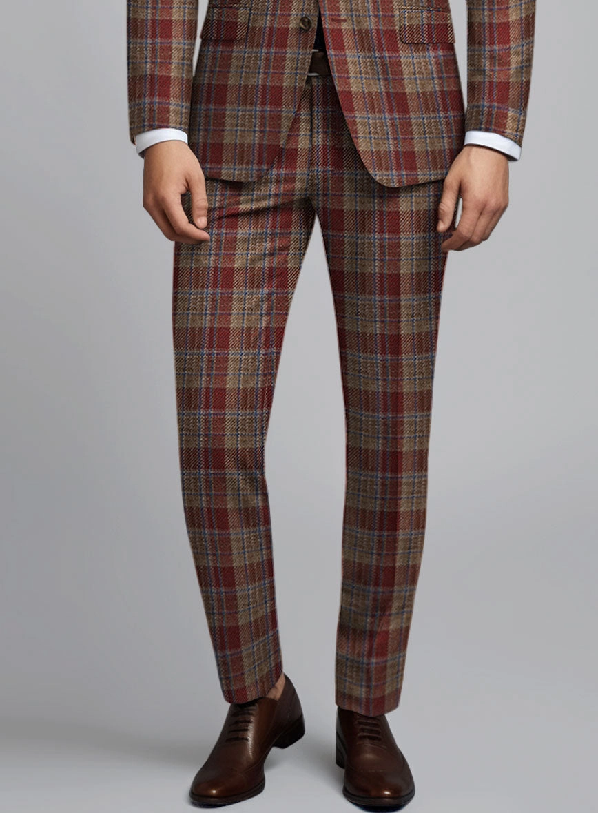 Noble Rafaela Check Wool Silk Linen Suit