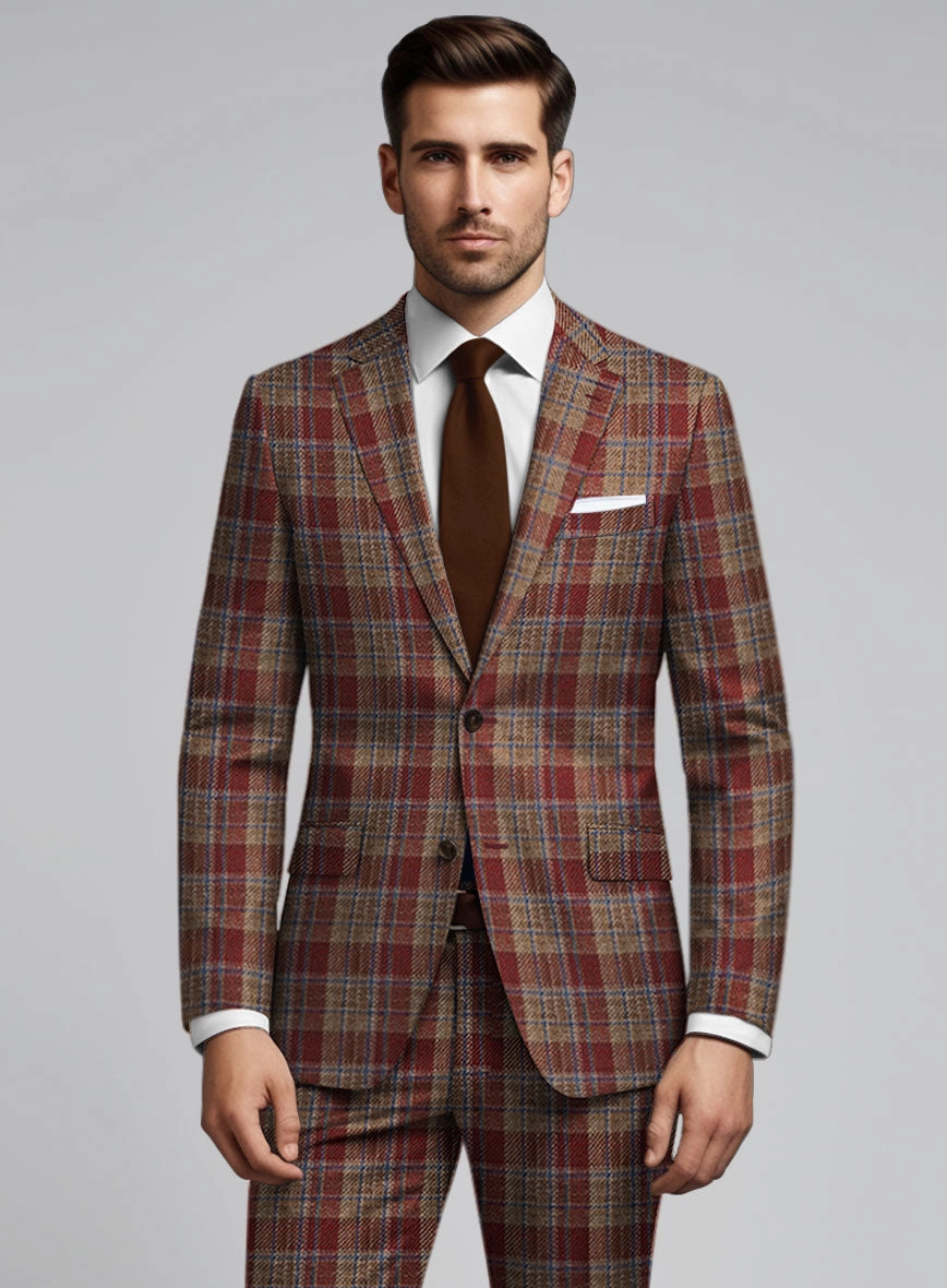 Noble Rafaela Check Wool Silk Linen Suit
