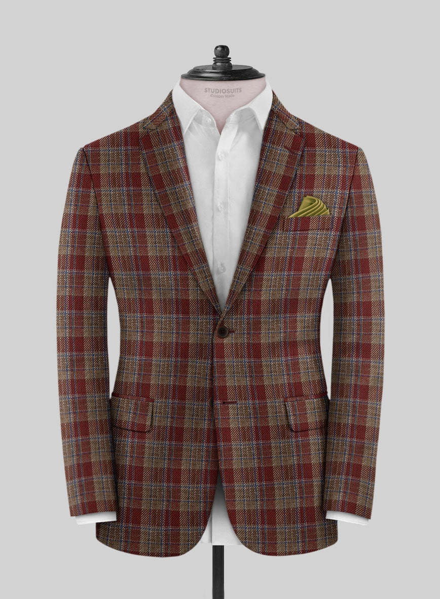Noble Rafaela Check Wool Silk Linen Suit