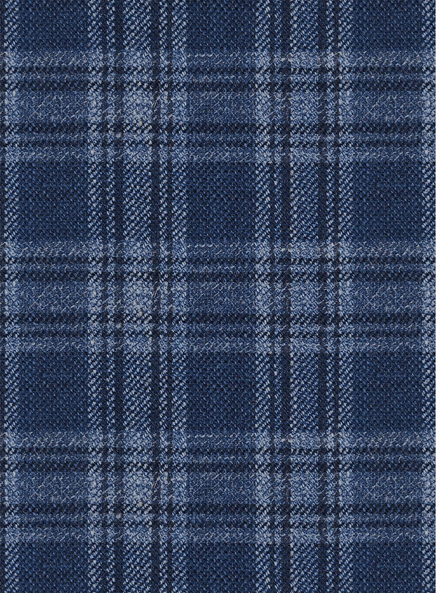 Noble Sandro Blue Wool Silk Linen Suit