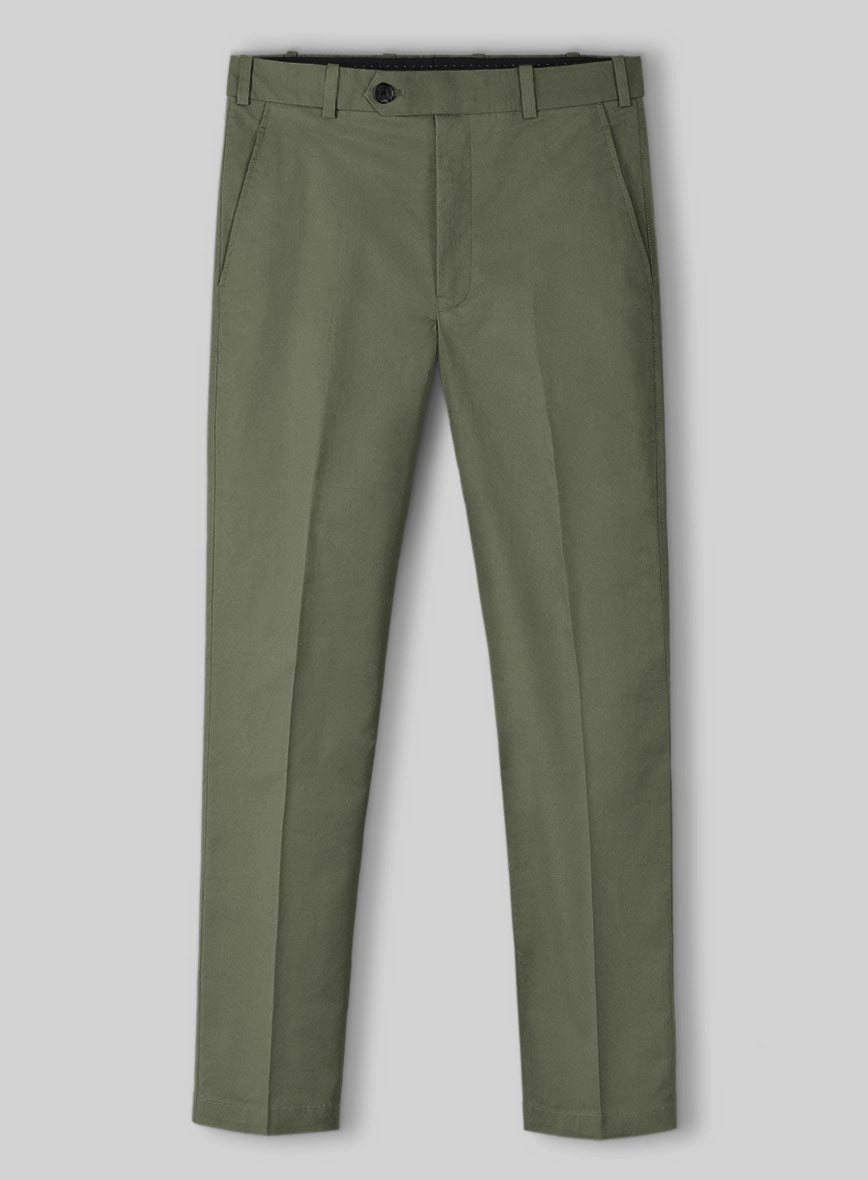 Olive Green Napoli Stretch Light Weight Cotton Suit