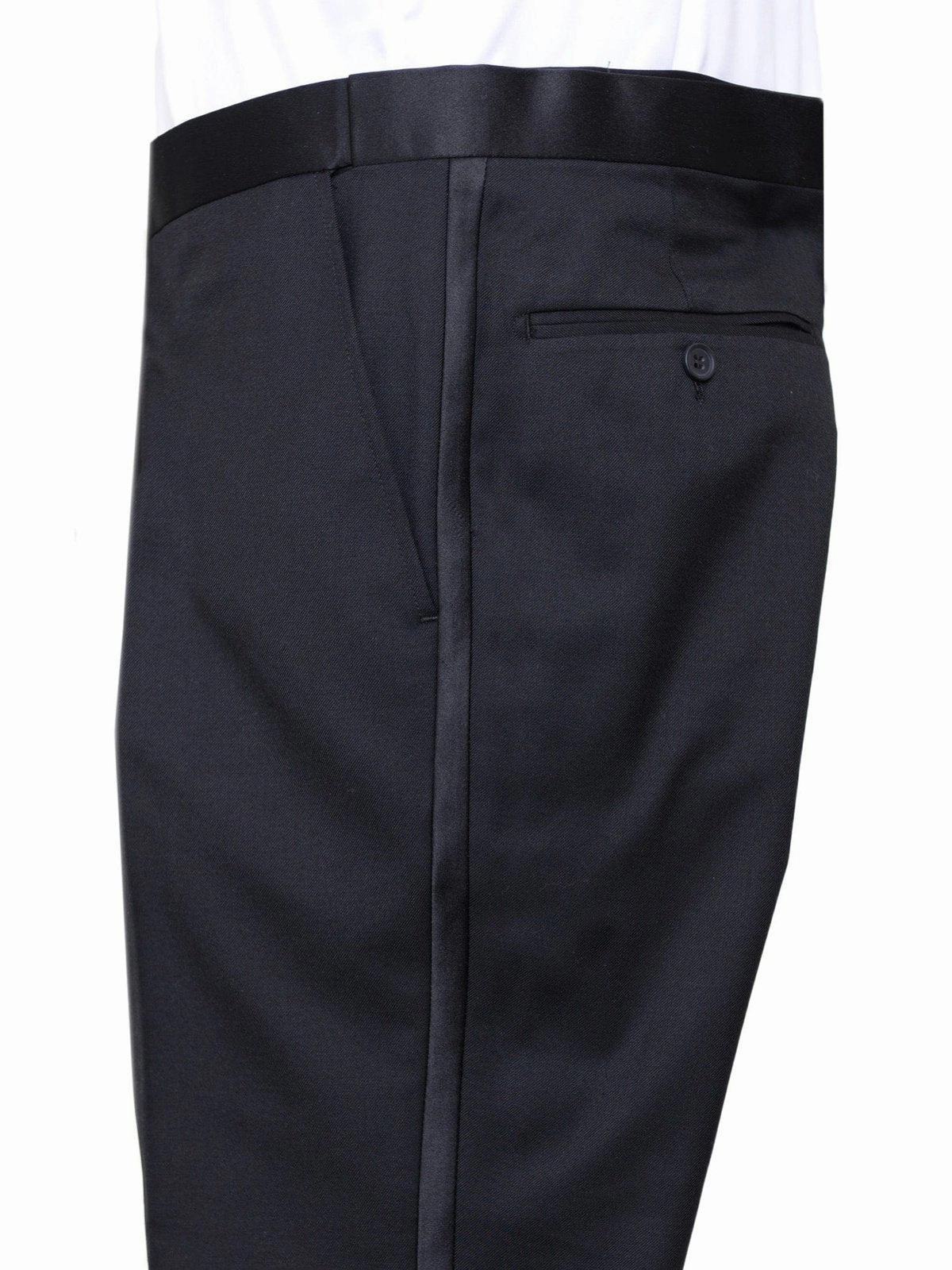 Raphael Classic Fit Solid Black Tuxedo Suit With Satin Stripe On Pant