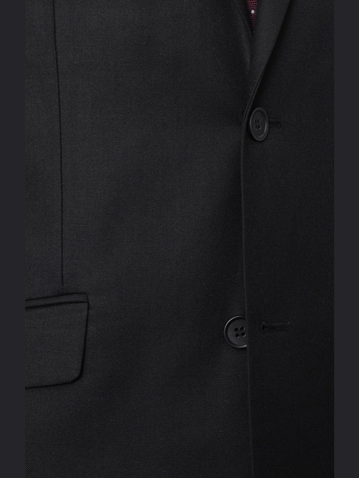 Raphael Mens Solid Black Slim Fit 2 Button Suit