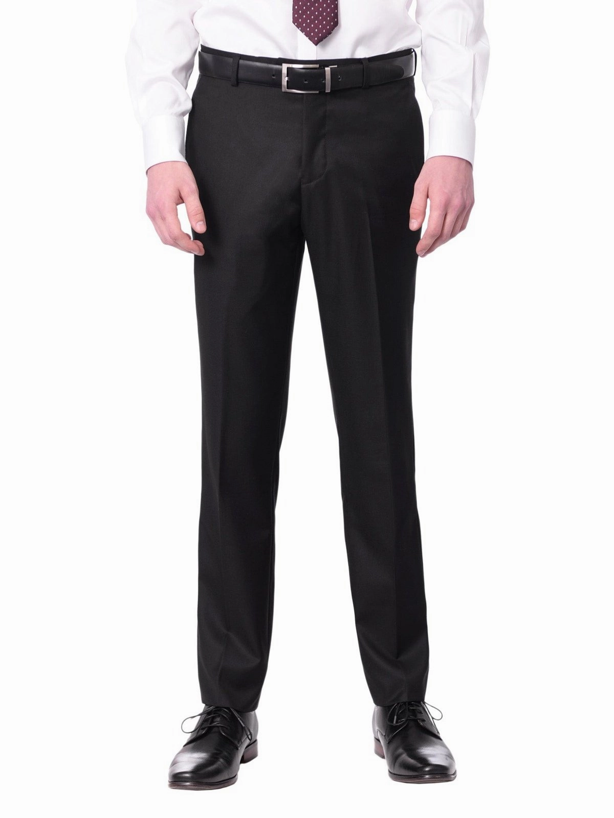Raphael Mens Solid Black Slim Fit 2 Button Suit
